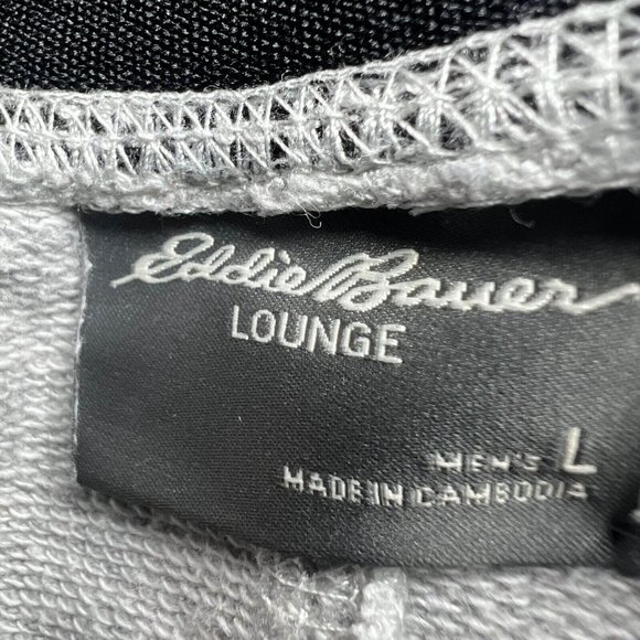 Eddie Bauer Lounge Pants Men's Large Light Heather Gray Zip Pockets Mid Rise - Picture 5 of 15